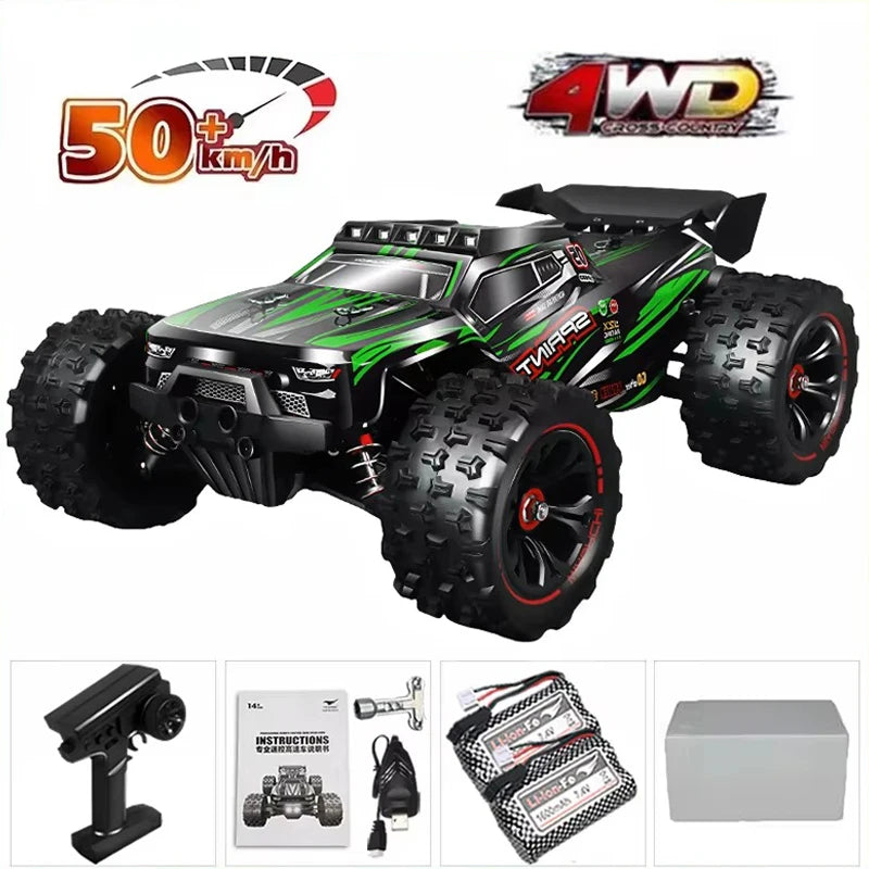 1:16 85KM/H Or 50KM/H 4WD RC Car With LED Remote Control Cars High Speed Drift Monster 4x4 Truck for Kids vs Wltoys 124017 Toys