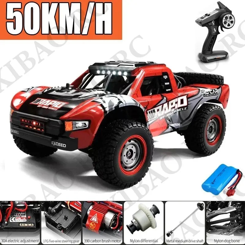 Rc Car Off Road 4x4 High Speed 70KM/H Remote Control Car with LED Headlight Brushless 4WD 1/16 Monster Truck Toys for Boys Gift