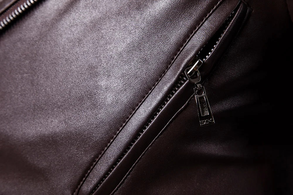 Mens Leather Jackets New White Black Casual Lapel Slim Fit Diagonal Zipper Motorcycle Pu Leather Jacket Coat Mens Jackets