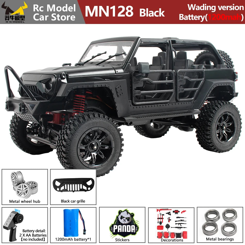 MN MODEL 1:12 Panda RC 4X4 Diving Wading Off-road Car Rock Crawler All Terrain Vehicle Buggy SUV Climbing Truck Toy for Adult