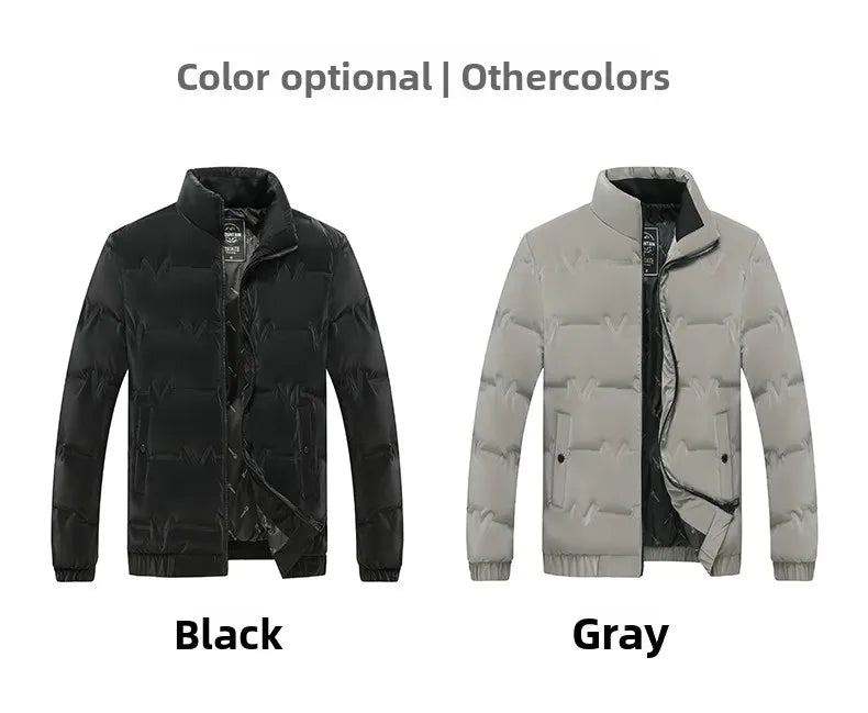 Top Grade Men's 2025 New Bubble Puffer Parka Jacket Windbreaker Coats Short Stand Collar Thickened Quilted Outerwear