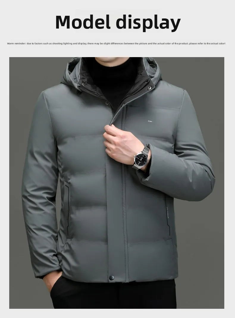 Top Grade Thicken Fashion Hooded Winter Warm Outerwear Designer Business Parka Coat Mens Newest Jacket Windbreaker