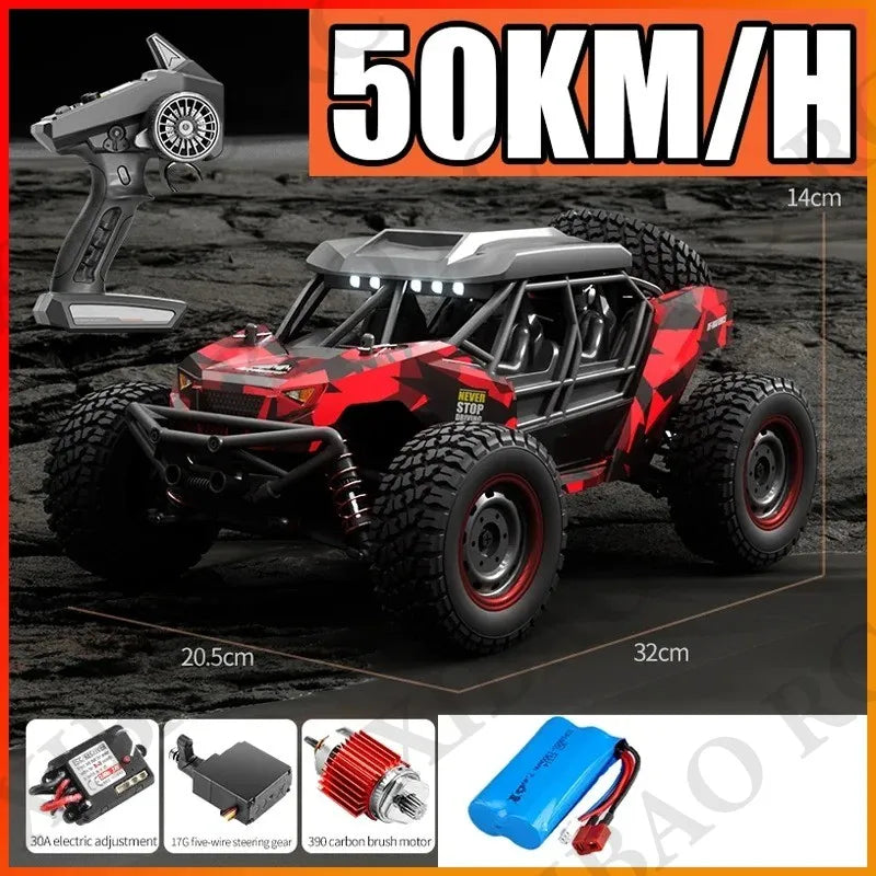 Rc Car Off Road 4x4 High Speed 70KM/H Remote Control Car with LED Headlight Brushless 4WD 1/16 Monster Truck Toys for Boys Gift