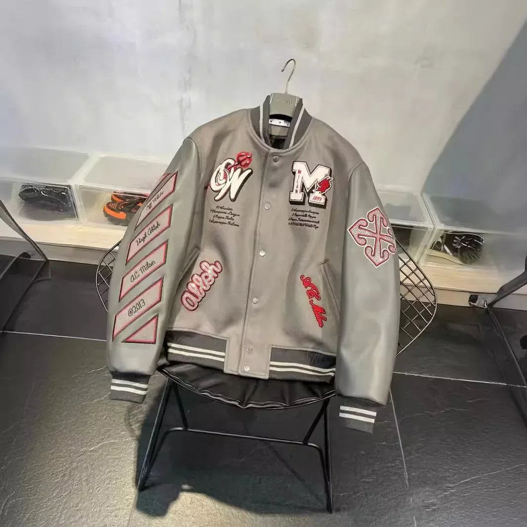Devil Jacket Mens Womens Hip Hop Leather Cartoon Embroidered Motorcycle Jacket Leather Zipper Y2K Jacket Coats
