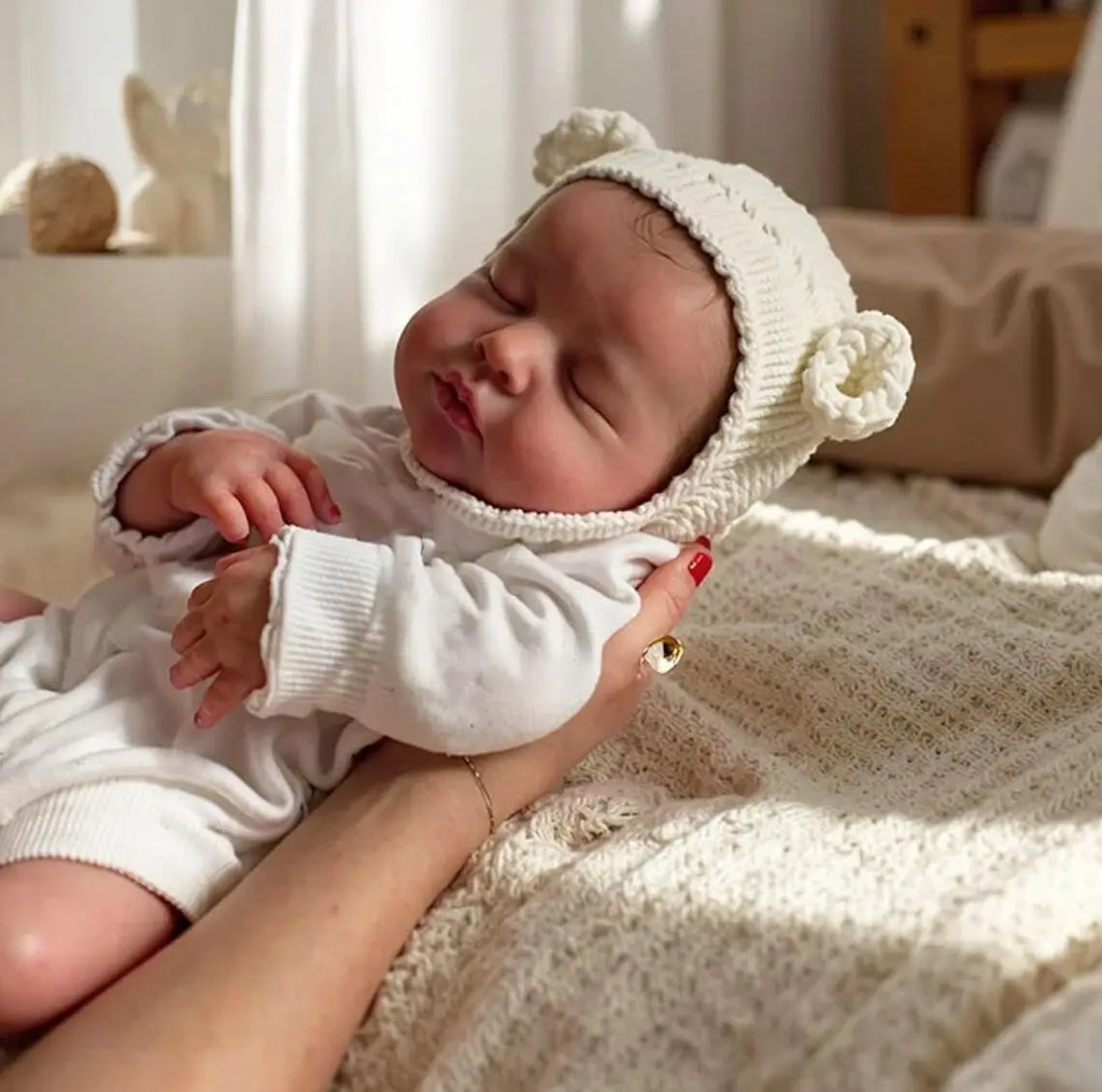 NPK 49CM Loulou Lifelike Newborn Baby Doll Realistic Reborn Asleep Full Body 3D Skin Visible Veins High Quality Handmade Collect