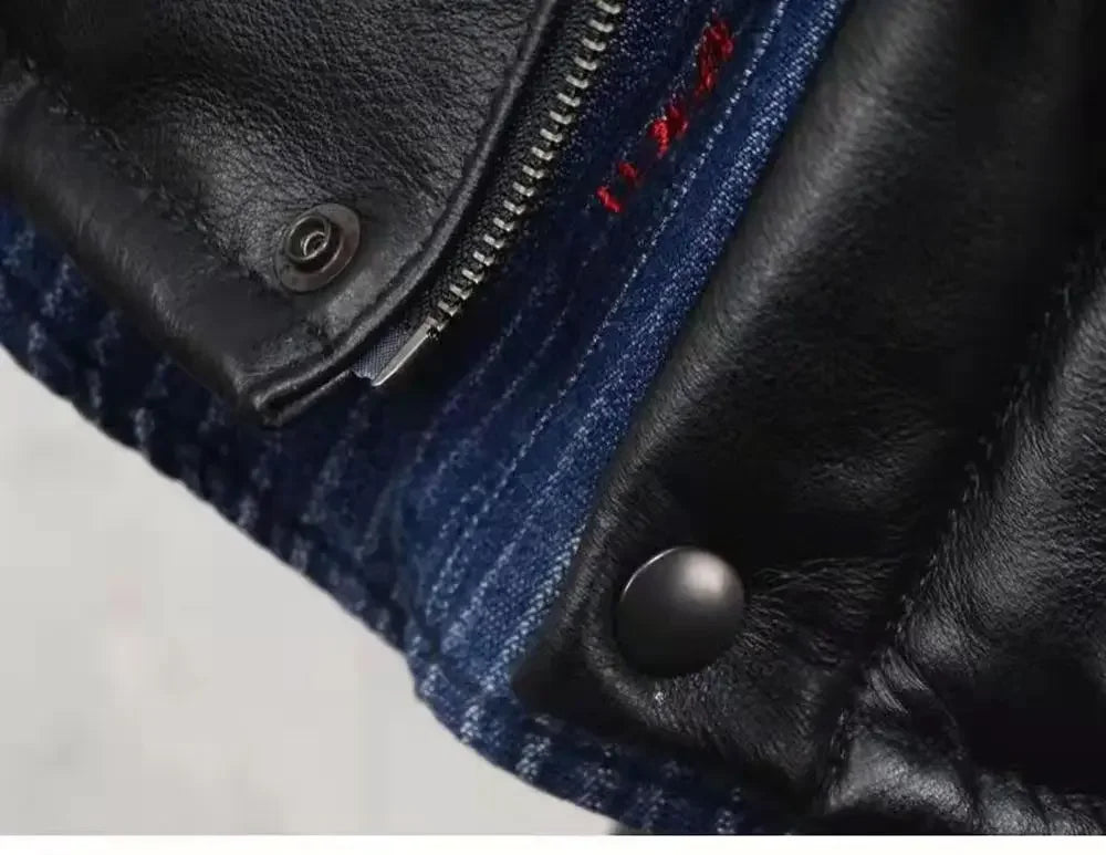 Cowhide Genuine Leather Duck Down Puffer Jacket Man Short Slim Fit Winter Fluffy Thickened Warm Leather Down Jacket Men Korean