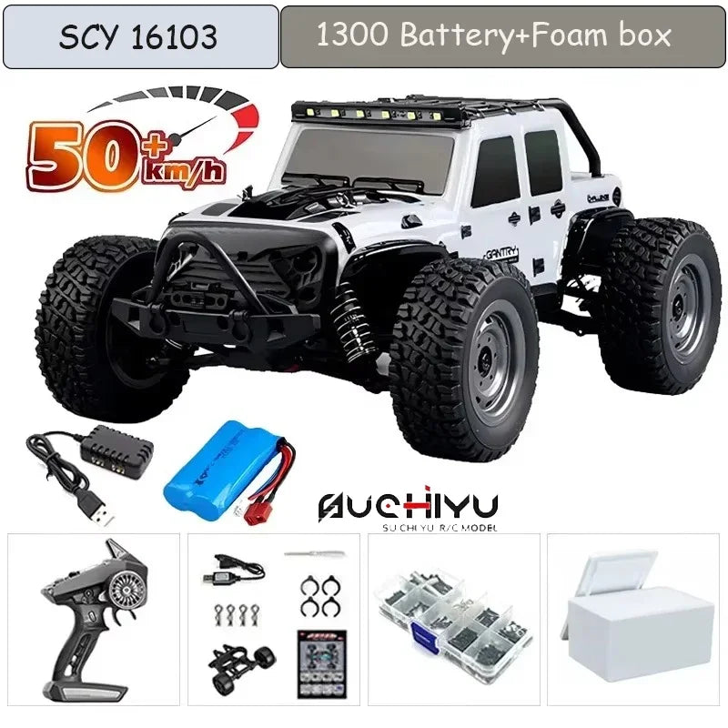 1:16 75KM/H or 50KM/H 4WD RC Car with LED Remote Control Cars High Speed Drift Monster Truck for Kids Vs Wltoys 144001 Toys