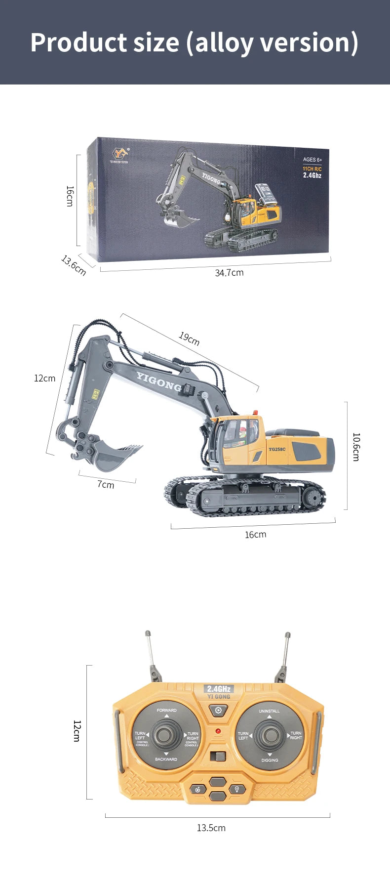 RC Excavator 1:20 Remote Control Truck 2.4G RC Crawler Engineering Vehicle Truck Radio Control Children's Day Christmas Gifts