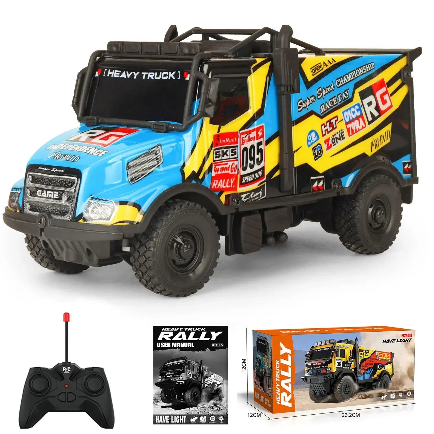 Remote Control Heavy Duty Race Trucks Rally Inspired Climbing Off-Road Vehicle With Lights Electric Models Kids Birthday Gifts