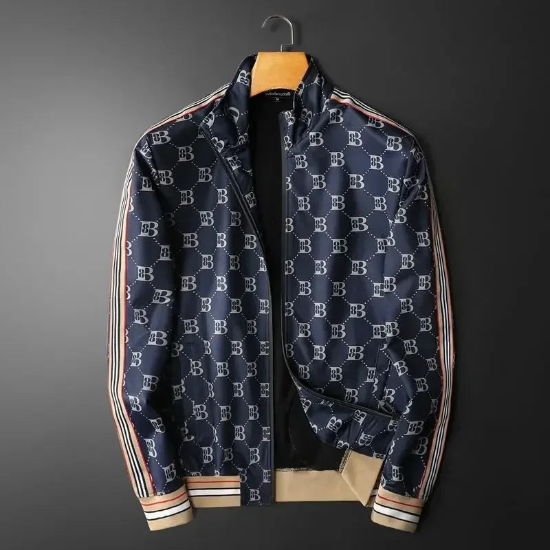 New autumn/winter fashion jacket trend versatile cardigan jacket men's light luxury slim fit outerwear