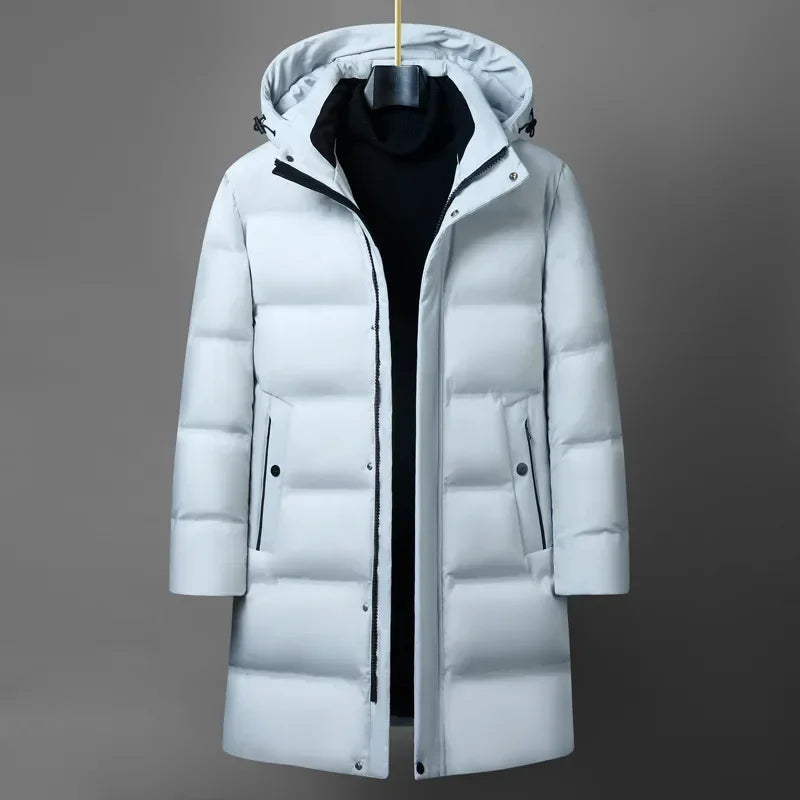 Canada Fashion Winter Jacket for Men Down Coat Parka Men's White Goose Down Jacket Collar Hooded Warm Thick Long Padding M-4XL