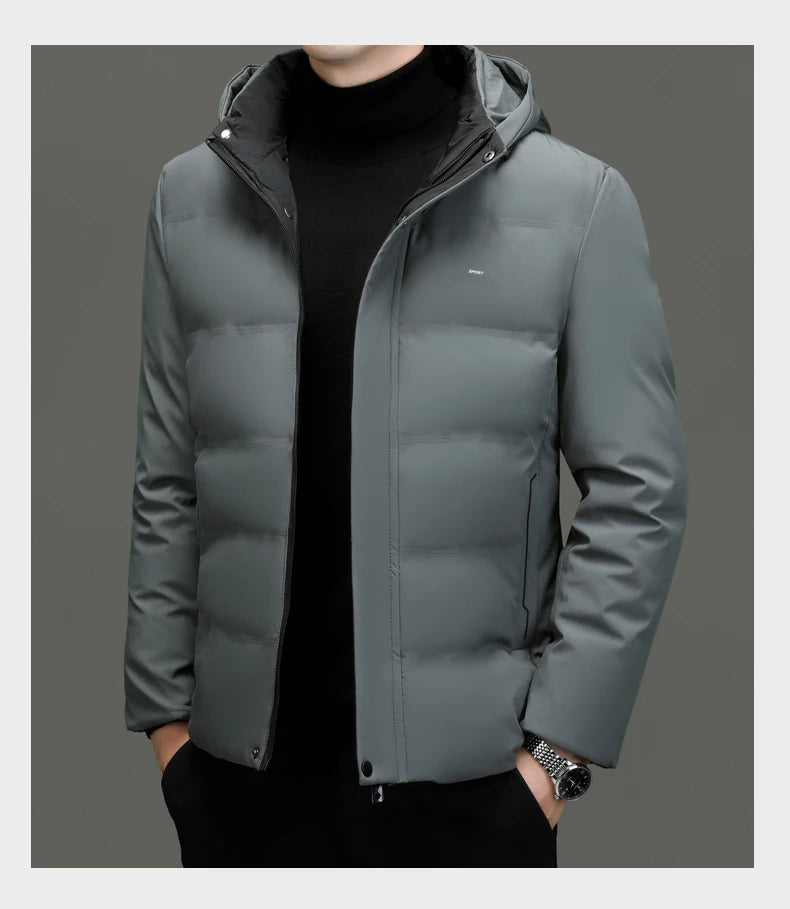 Top Grade Thicken Fashion Hooded Winter Warm Outerwear Designer Business Parka Coat Mens Newest Jacket Windbreaker