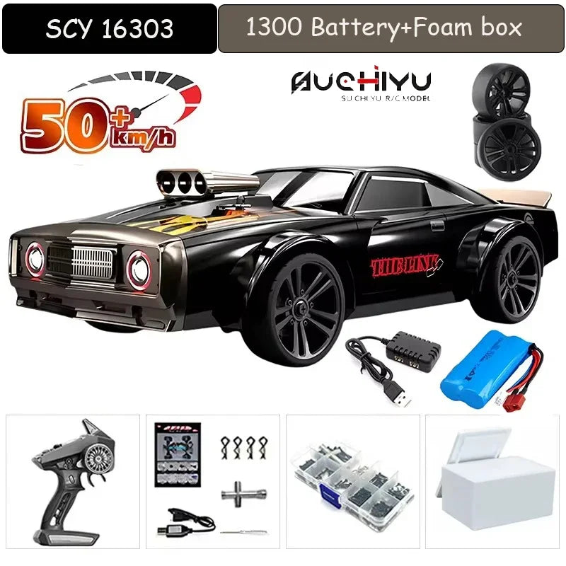 1:16 75KM/H or 50KM/H 4WD RC Car with LED Remote Control Cars High Speed Drift Monster Truck for Kids Vs Wltoys 144001 Toys
