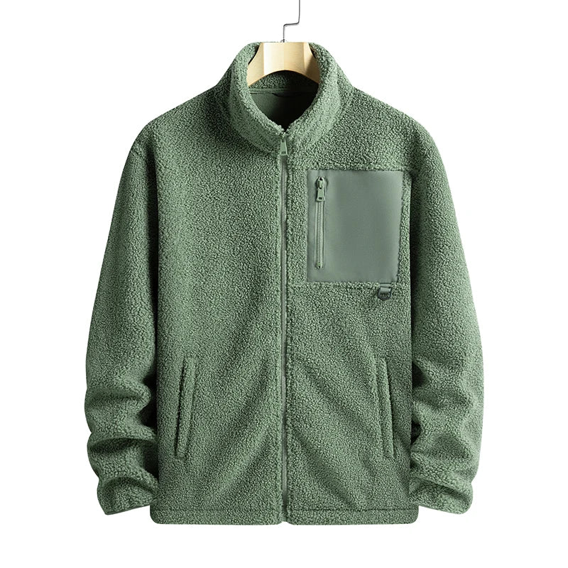 New Autumn Winter Sports Outdoor Stand Up Collar Casual Loose Couple Coat Men'S Thick Fashion Versatile Warm Polar Fleece Jacket