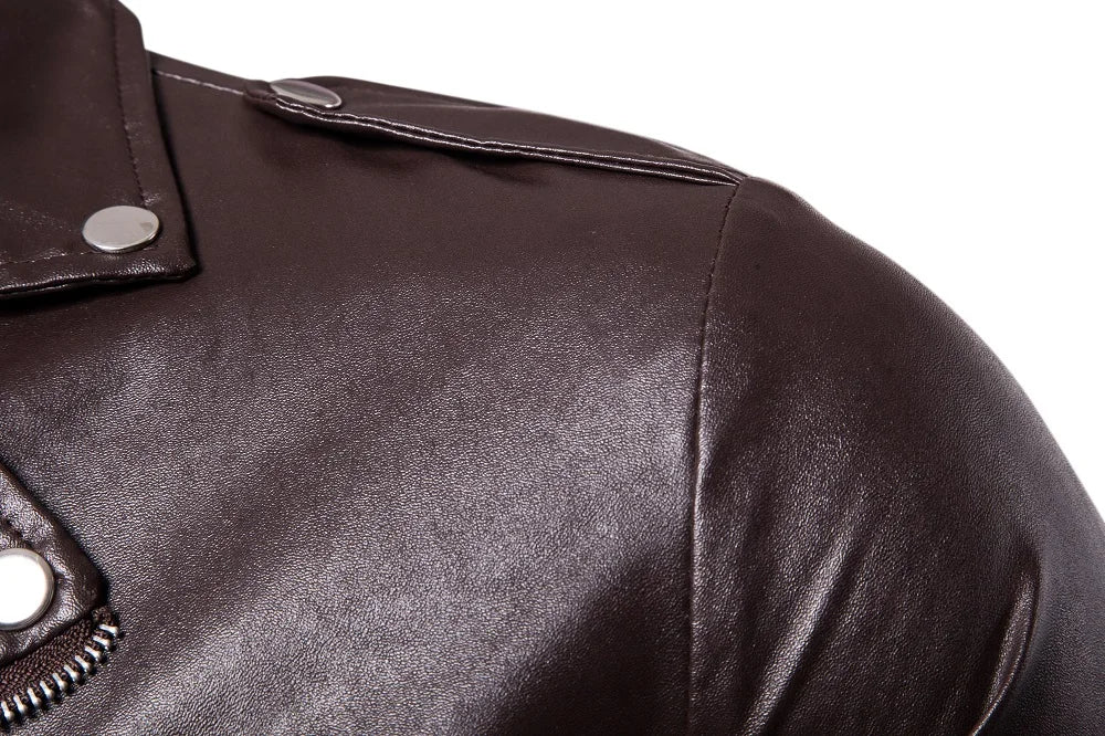Mens Leather Jackets New White Black Casual Lapel Slim Fit Diagonal Zipper Motorcycle Pu Leather Jacket Coat Mens Jackets