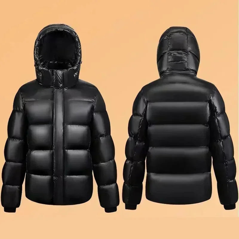Down Jacket Men Winter Waterproof Goose Jacket Men Luxury Brand Hooded Feather Goose Coat Women Black Puffer Jacket Man 2023 New