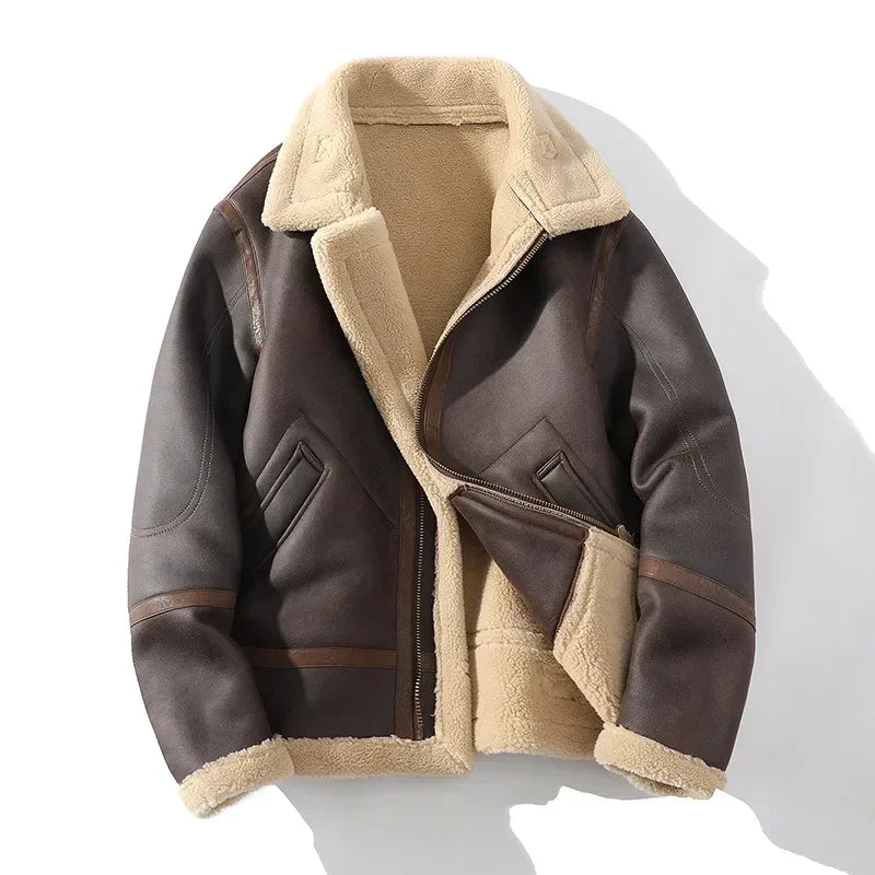 2024 Autumn Winter Men's Leather Jacket High-end Brand Plus Velvet Thickening Street Fashion Large Size Khaki Man PU Coats 5XL