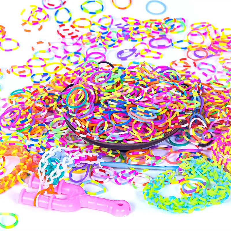 New! Hot Diy Loom Toys Rubber Bands Bracelet for Kids or Hair Rubber Loom Bands Refill Rubber Band Make Woven Bracelet DIY Gift
