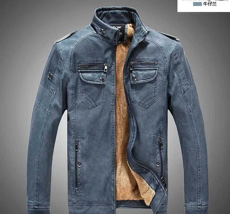 Plus Velvet Pu Leather Jacket Casual Blazer Jackets Men's Slim Fit Coats Jacket Streetwear Man Outerwear Leather Suit Vintage
