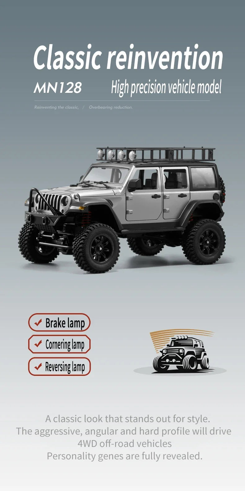 MN MODEL 1:12 Panda RC 4X4 Diving Wading Off-road Car Rock Crawler All Terrain Vehicle Buggy SUV Climbing Truck Toy for Adult