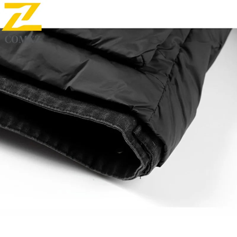 COMXZ Luxury Down Jacket Stand Collar Fake Two-Piece Cold Protection Coat Hiking Travel Winter Wear Lightweight Puffer Jacket