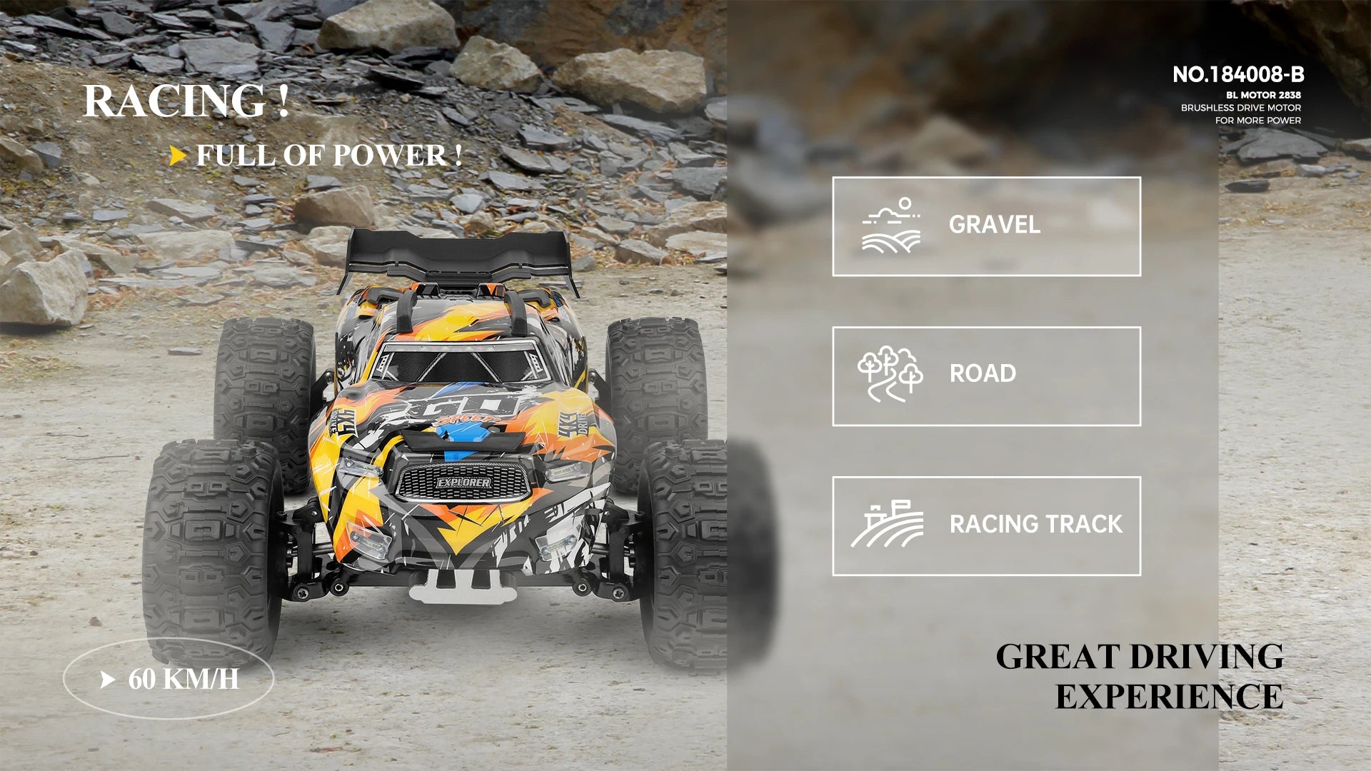 Wltoys 184008 1/18 Scale 2.4G RC Car Brushless Motor ESC 4WD Off-Road High Speed 60Km/H 3-in-1 Racing Toy for Boys
