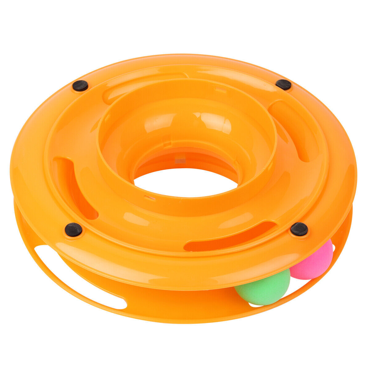 Pet Cat Crazy Ball Disk Interactive Toys Amusement Plate Trilaminar Funny Toy - MAYONAL STORE