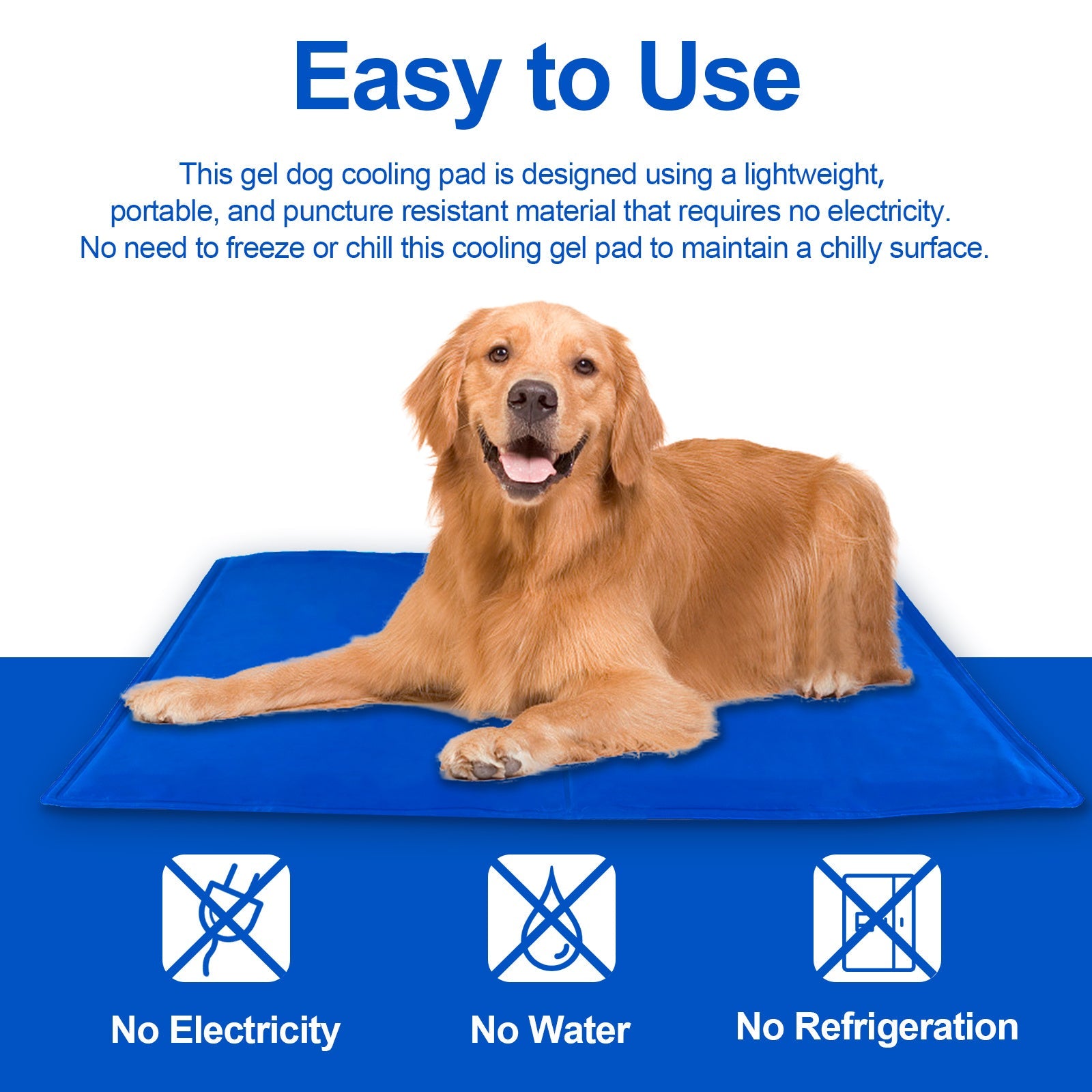Dog Cooling Mat, Pet Cooling Mat For Dogs And Cats, Pressure Activated Dog Cooling Pad, No Water Or Refrigeration Needed, Non-Toxic Gel - MAYONAL STORE