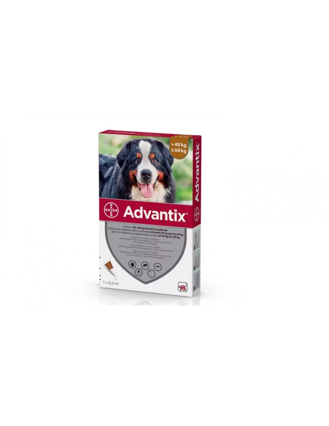ADVANTIX 40-60 KG: Topical Solution for Flea and Tick Control - MAYONAL STORE