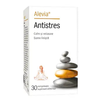 Antistress, Alevia, stress relief, 30 tablets, natural stress support, anxiety relief, mood support, relaxation, calming supplement, mental wellness, stress management