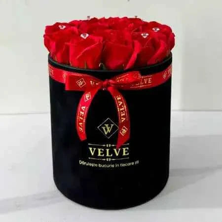 15 Handmade Soap Roses - Black Velvet Box