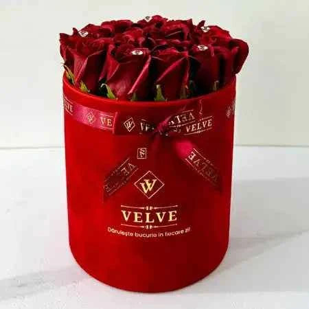 15 Handmade Soap Roses - Red Velvet Box