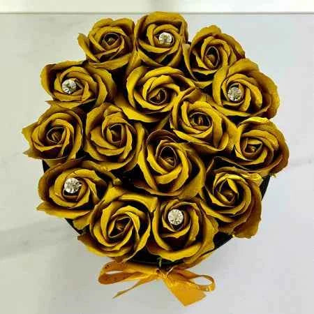 Elegant Floral Arrangement: 15 Handmade Soap Roses