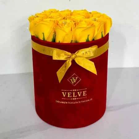 Bright Floral Arrangement: 15 Handmade Soap Roses in Red