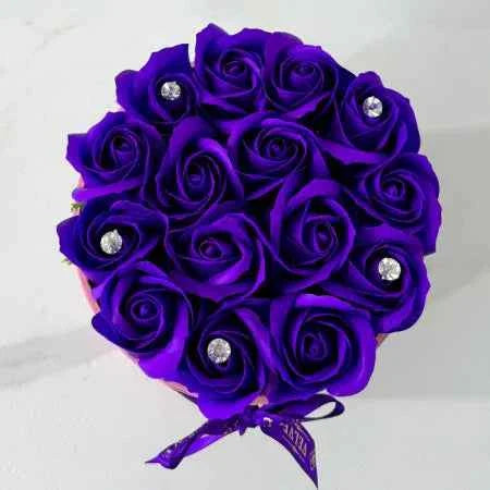 Striking Floral Arrangement: 15 Handmade Soap Roses in Pink