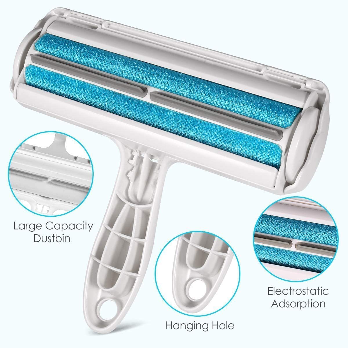 Pet Hair Roller Remover Lint Brush 2-Way Dog Cat Comb Tool Convenient Cleaning Dog Cat Fur Brush Base Home Furniture Sofa Clothe - MAYONAL STORE