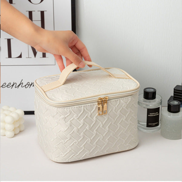 White Large Capacity Portable Travel Makeup Bag - MAYONAL STORE