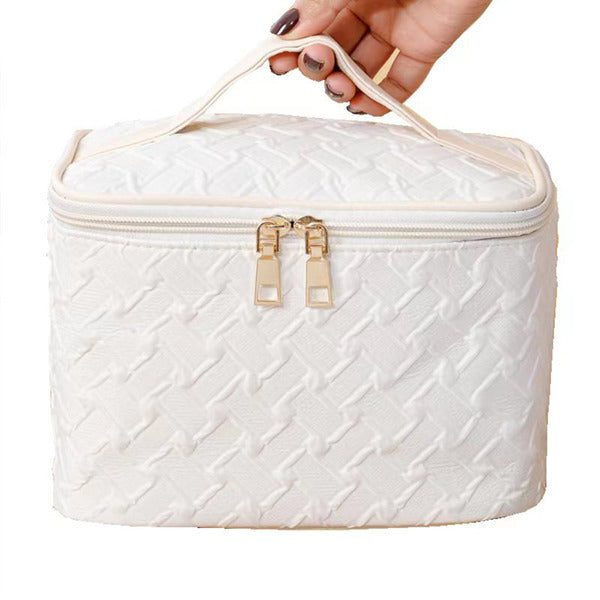 White Large Capacity Portable Travel Makeup Bag - MAYONAL STORE