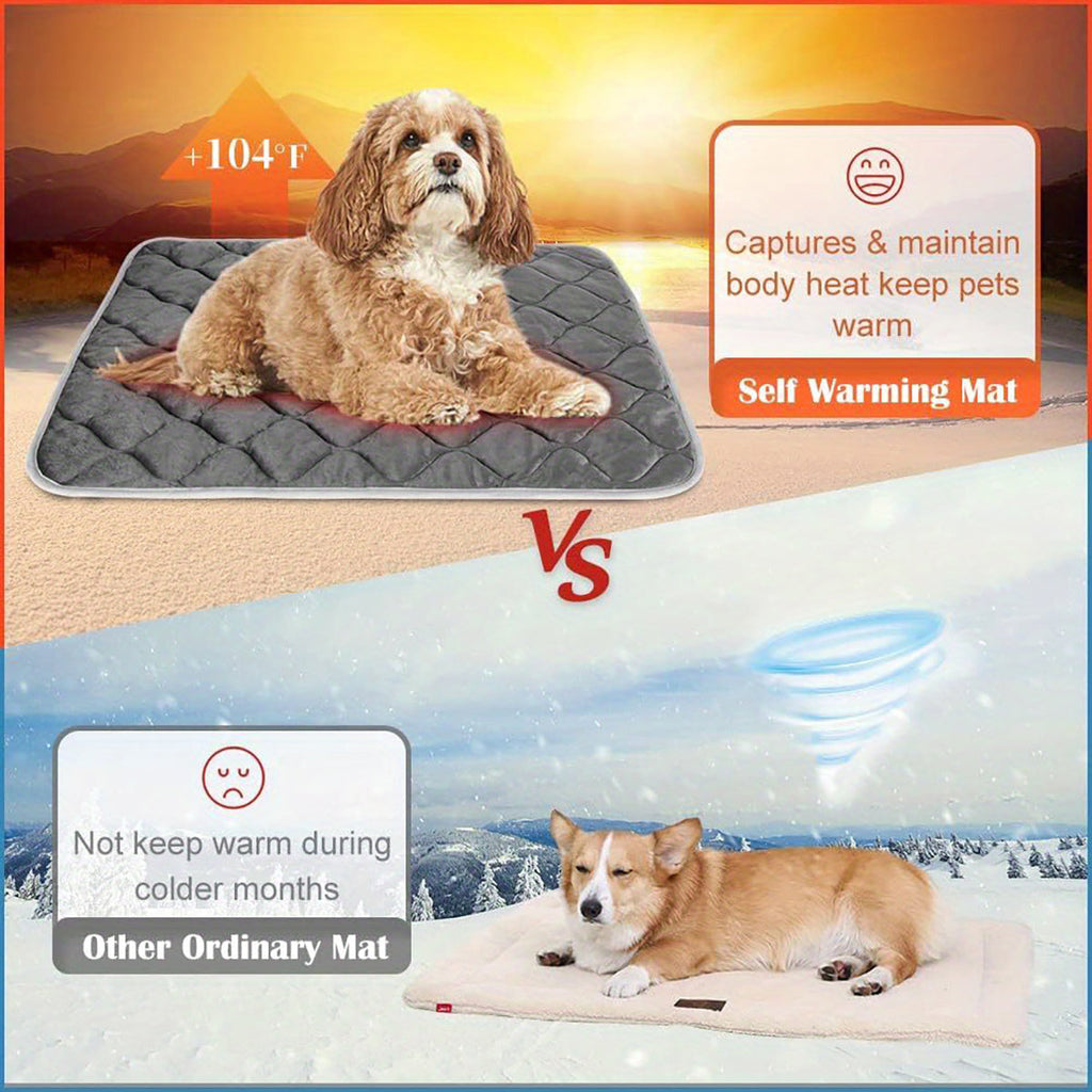 Dog Cat Bed, Cat Dog Non-Slip Mat, Extra Warm Thermal Pet Pad  Self-Heating Cat Mat Warm Thermal Pet Pad Washable Dog Crate Pad Heat Dog Cat Bed Mat Blanket Non-Slip Bottom For Outdoor And Indoor Pets - MAYONAL STORE