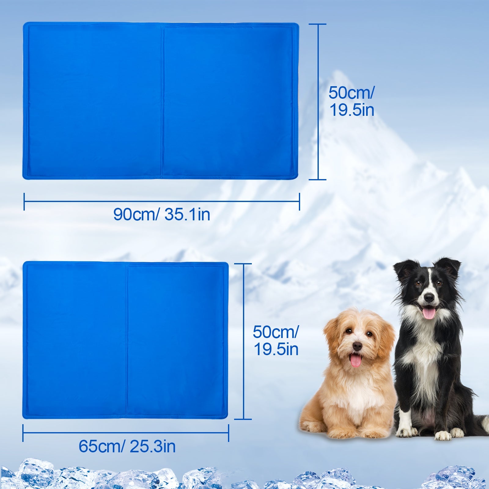 Dog Cooling Mat, Pet Cooling Mat For Dogs And Cats, Pressure Activated Dog Cooling Pad, No Water Or Refrigeration Needed, Non-Toxic Gel - MAYONAL STORE