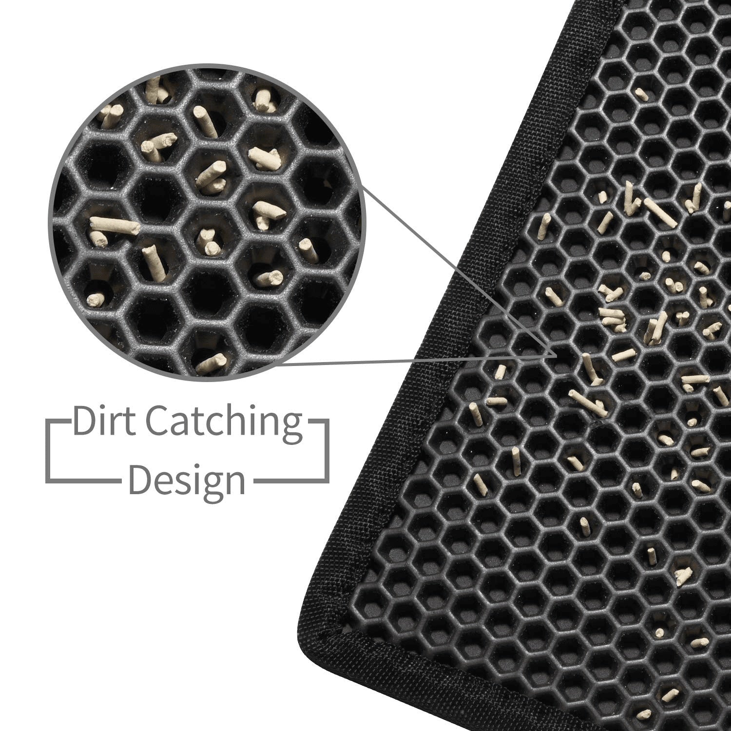 Kitty Cat Litter Mat Trapping Honeycomb Double Layer Design Waterproof Double Layer EVA Cat Litter Pad Waterproof Non-slip Sand Basin Filter Kitten Dog Washable Mattress - MAYONAL STORE