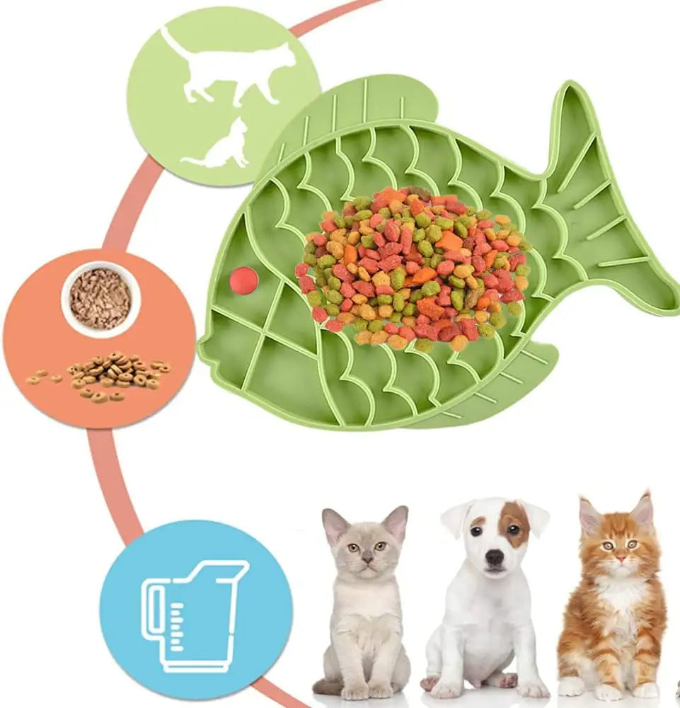 Silicone Lick Mat For Pet Dogs Slow Food Plate Rice Bowl For Small Medium Dog Anti Gulping Choking Feeder Puppy Treat Dispenser - MAYONAL STORE