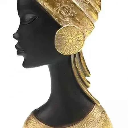 Moyoko Africa Resin Decoration – Female Bust with Scarf and Earrings