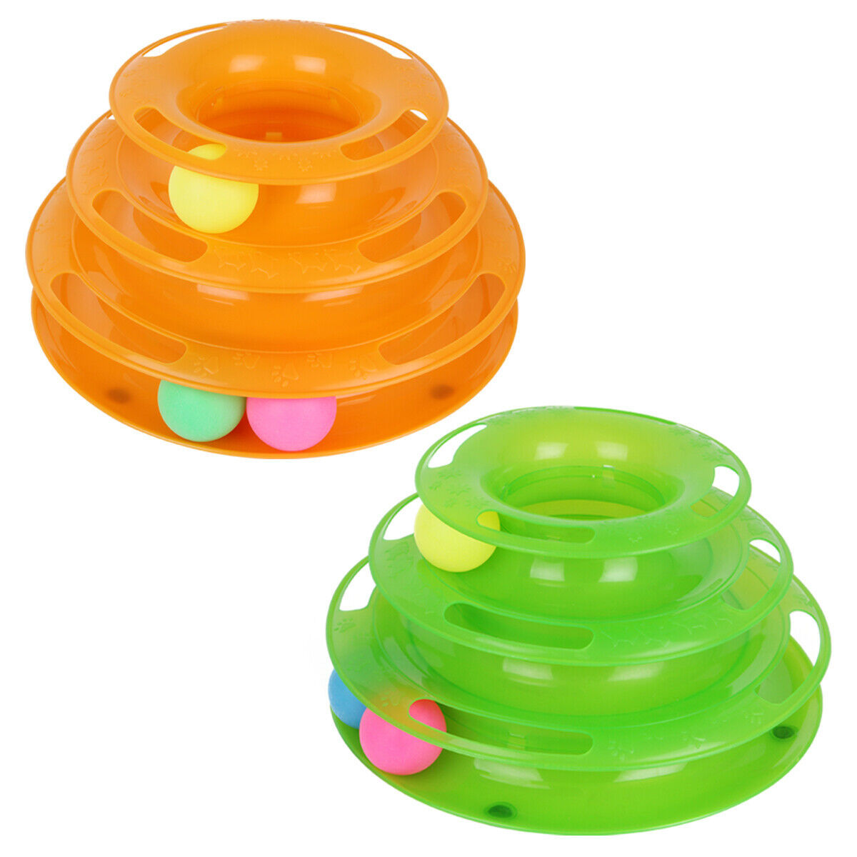 Pet Cat Crazy Ball Disk Interactive Toys Amusement Plate Trilaminar Funny Toy - MAYONAL STORE