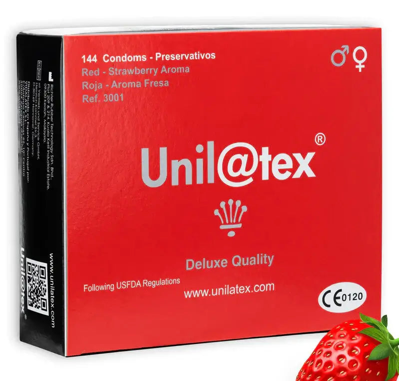 Professional Condoms, Unilatex Red, strawberry flavor, 54 mm, 144 pcs - MAYONAL STORE
