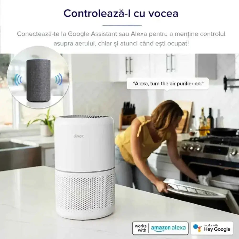 LEVOIT CORE 300S AIR PURIFIER, 195 mc/h, 26 W, 3 in 1 ,HEPA FILTER, WI-FI control, TOUCH SCREEN