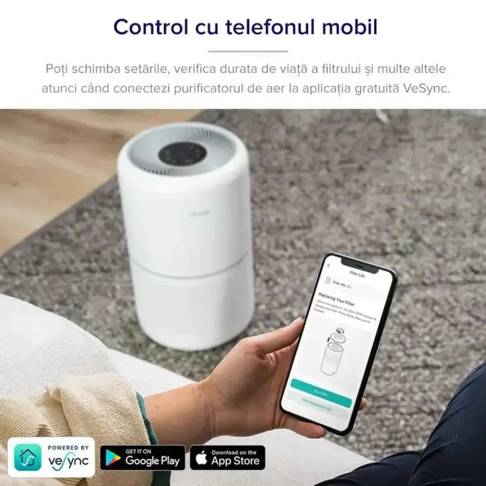 LEVOIT CORE 300S AIR PURIFIER, 195 mc/h, 26 W, 3 in 1 ,HEPA FILTER, WI-FI control, TOUCH SCREEN