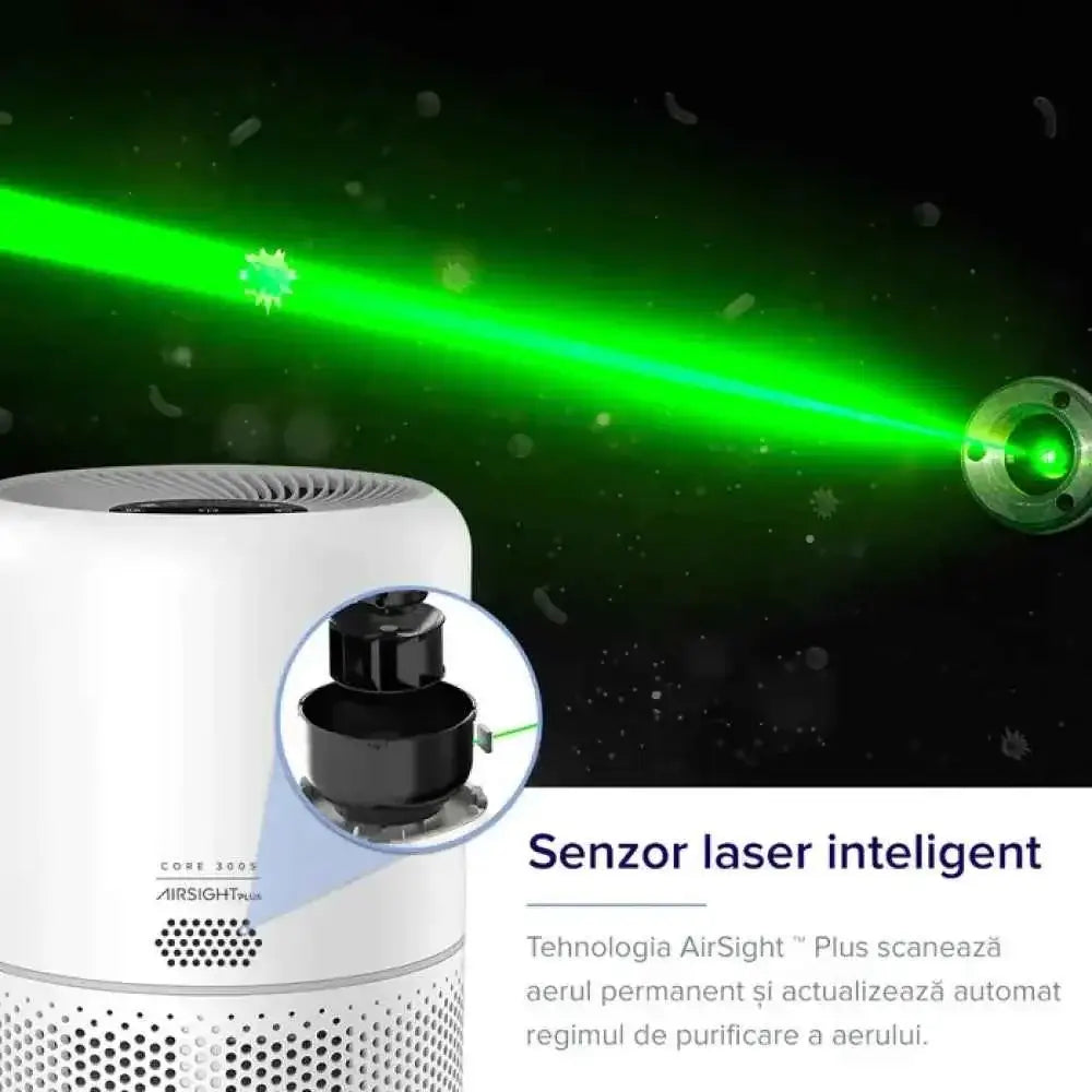 LEVOIT CORE 300S AIR PURIFIER, 195 mc/h, 26 W, 3 in 1 ,HEPA FILTER, WI-FI control, TOUCH SCREEN