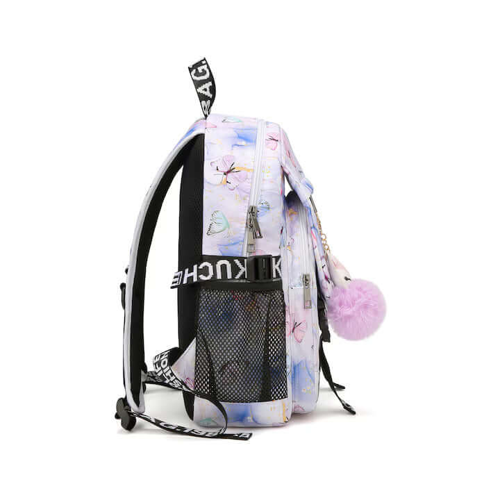 School Children's Backpack – 38x27x13 cm, Butterflies Print - MAYONAL STORE