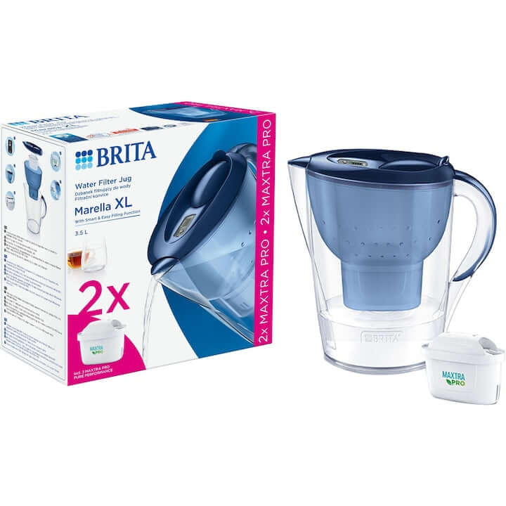 Brita Marella XL Starter Pack Filter Mug – 3.5L, Blue + 2 Maxtra PRO Filters - MAYONAL STORE